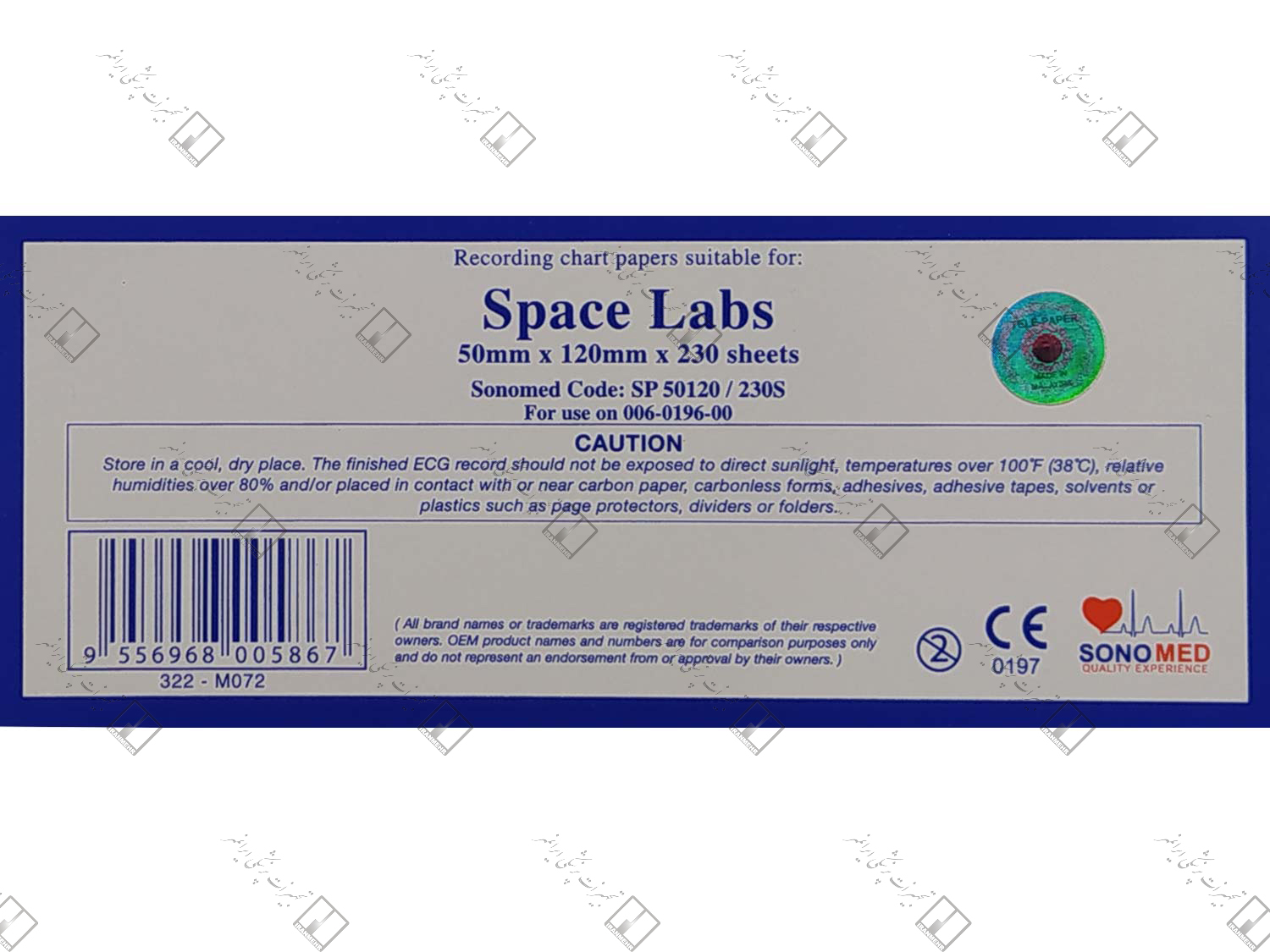 کاغذ پزشکی Space Labs 50*120mm